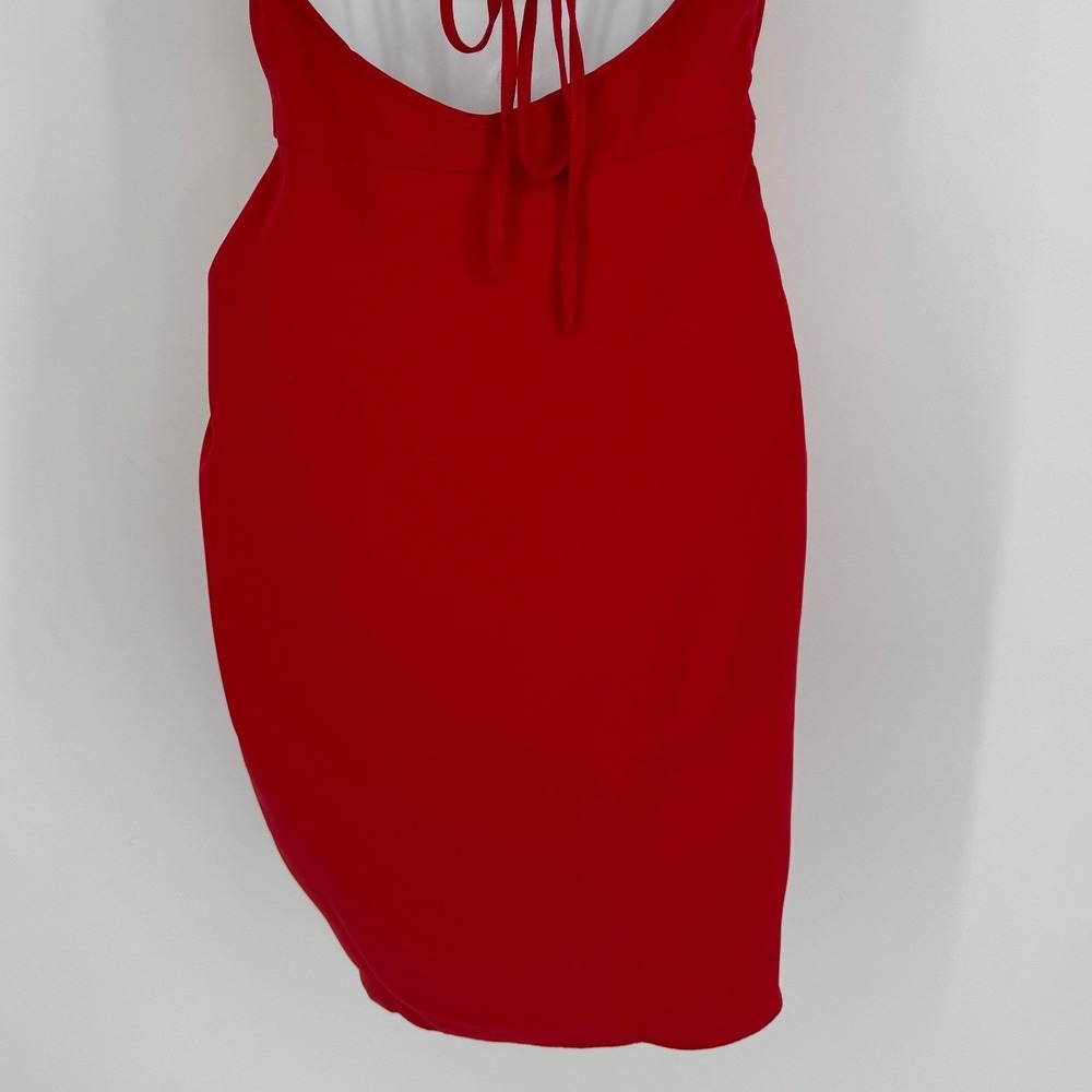 Amanda Uprichard Jasalina Halter Mini Dress Small Red Cocktail Party Date Night - Picture 9 of 11